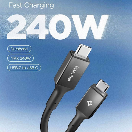 Spigen USB 2.0 Kabel USB-C männlich - USB-C 240W PD Schwarz ACA09461
