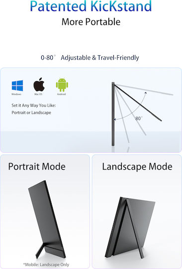 Arzopa A1S IPS HDR Φορητό Monitor 14" FHD 1920x1080