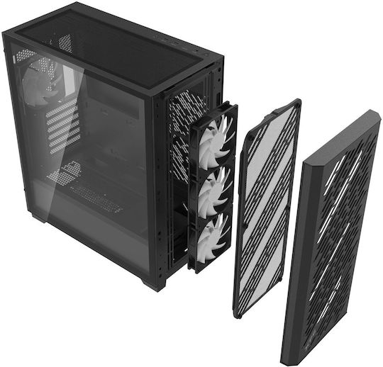 Adata XPG Valor Air Pro Gaming Midi Tower Computer Case with Side Window and ARGB Lighting Black