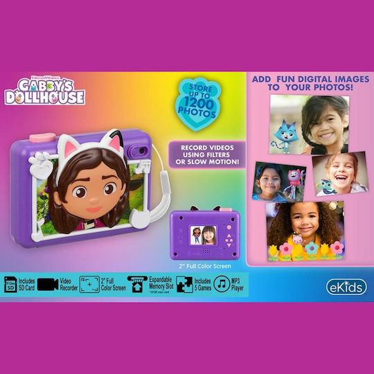 eKids Gabby's Dollhouse Cameră Foto pentru Copii 2MP Albastru deschis