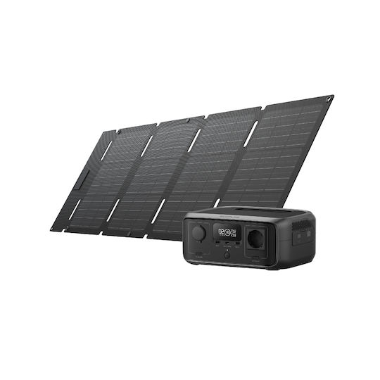 EcoFlow Solar System with River 3 Fan & Solar Panel with USB Charging