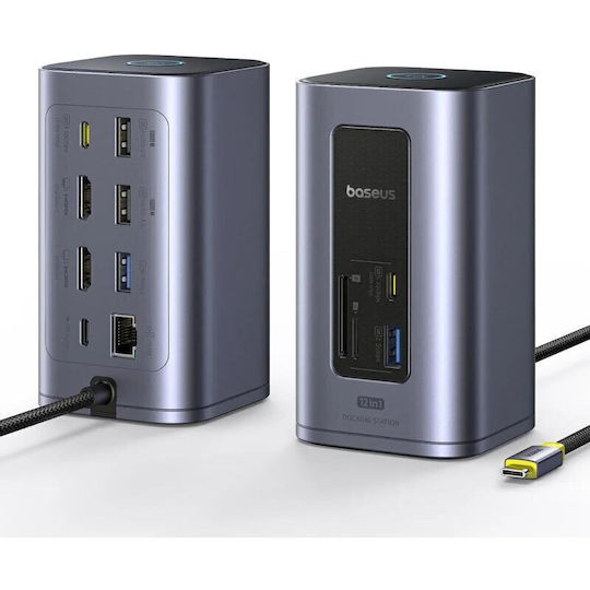 Baseus NU1 Air Spacemate USB-C Docking Station με HDMI 4K PD Ethernet Γκρι