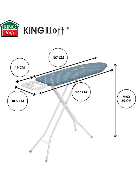 KING Hoff Ironing Board for Steam Iron Foldable 107.5x30.5cm