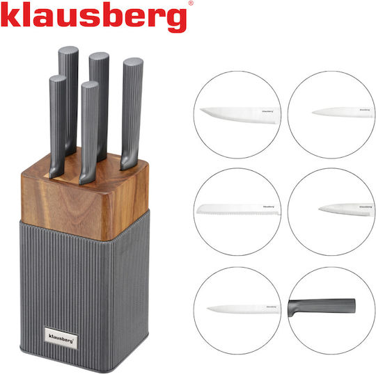 Klausberg Σετ Μαχαίρια με Βάση από Ανοξείδωτο Ατσάλι 6τμχ