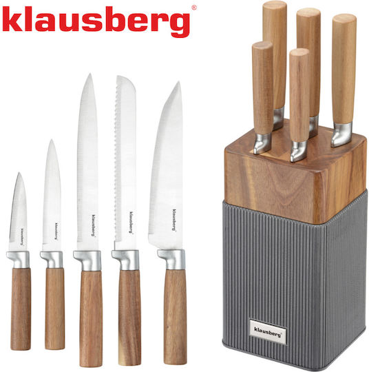 Klausberg Σετ Μαχαίρια με Βάση από Ανοξείδωτο Ατσάλι 6τμχ