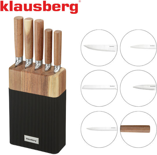 Klausberg Knife Set with Block from Stainless Steel 6pcs