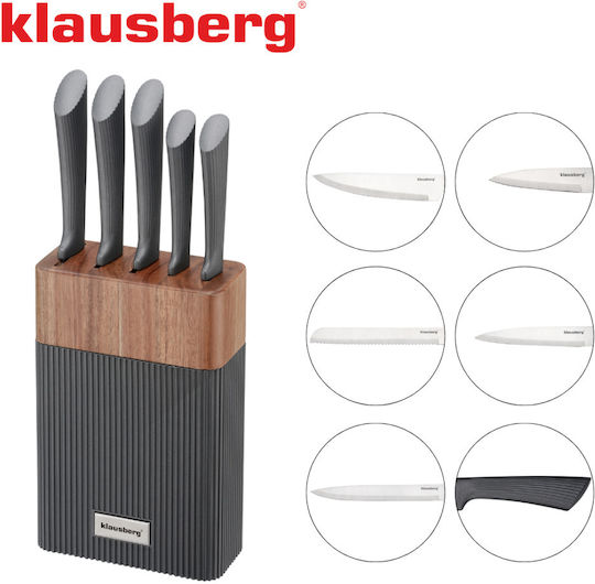 Klausberg Σετ Μαχαίρια με Βάση από Ανοξείδωτο Ατσάλι 6τμχ
