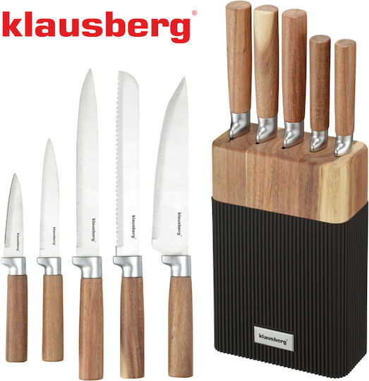 Klausberg Knife Set with Block from Stainless Steel 6pcs
