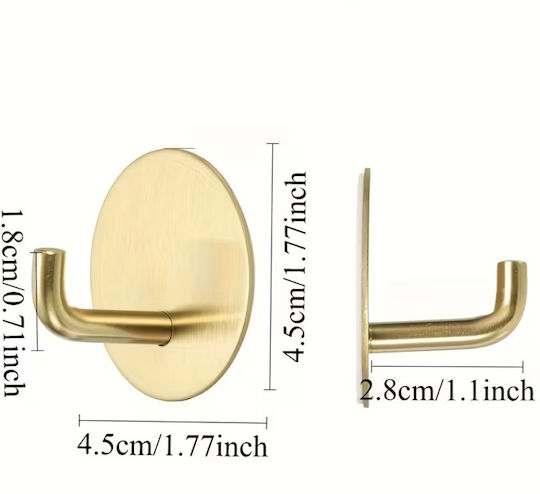 MD1313260 Κρεμαστράκια Inox Χρυσά 4τμχ