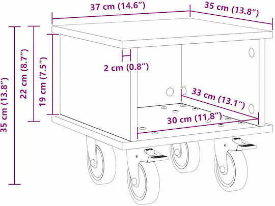 Nachttisch Weiß 37x35x35cm