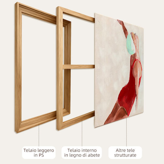 Homcom Set of 2 Modern Canvases Artistic Wall Print with Integrated Hooks 40x40 Cm L00-027v00rd