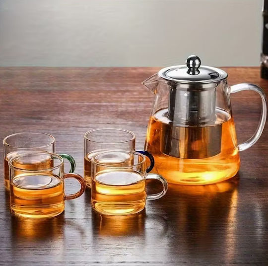 Γυάλινη Τσαγιέρα 950ml Ανοξείδωτο Φίλτρο