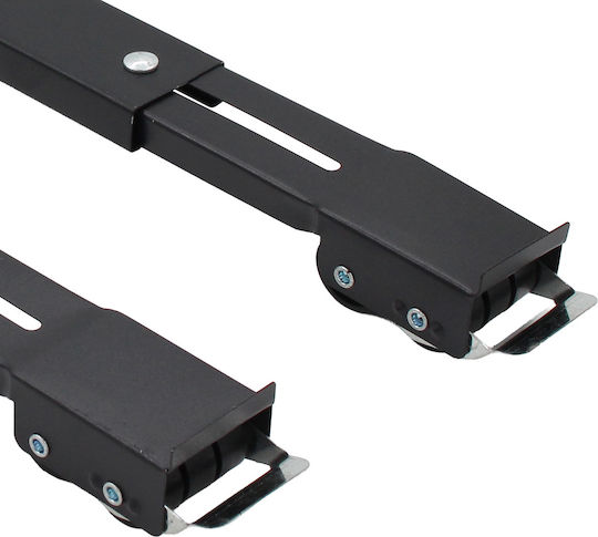 Washing Machine Oven Refrigerator Base Expandable 44-69x4.8x4 cm Black Wheels Keskor 47659