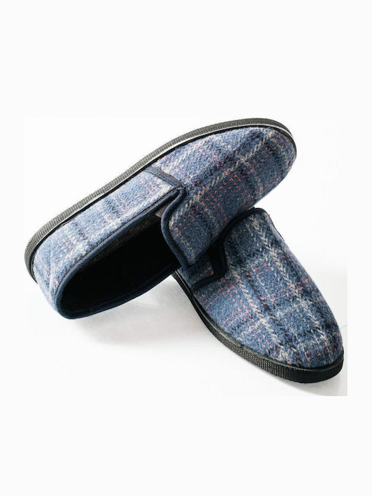 Men's Printed Heel Enclosed Slippers Blue