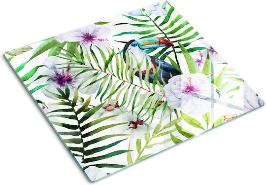Dekorative Glas-Schneideplatte Für Die Küche Hochwertiger Tropischer Tukan 60x52 Cm Dekorative Glas-Schneideplatte Für Die Küche Hochwertiger Tropischer Tukan 60x52 Cm