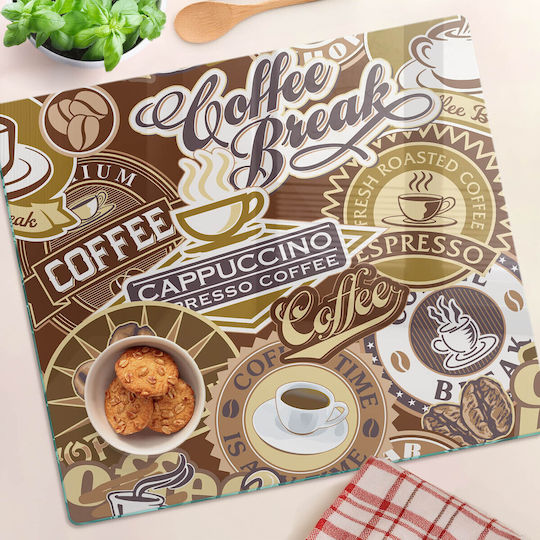 Glastafel Küchen Schutz Dekoration Café 60x52 Cm