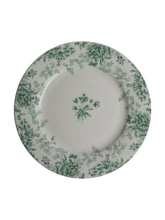 Laura Ashley Shallow Porcelain Green Plate with Diameter 23cm