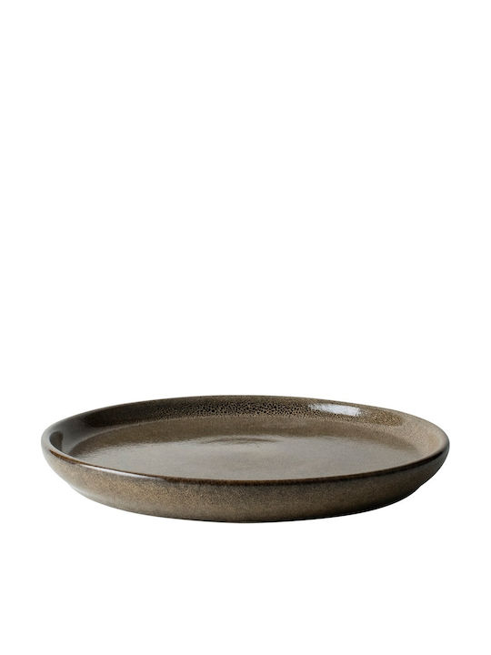 Dutch Rose Plate Desert Ceramic Brown with Diameter 18cm