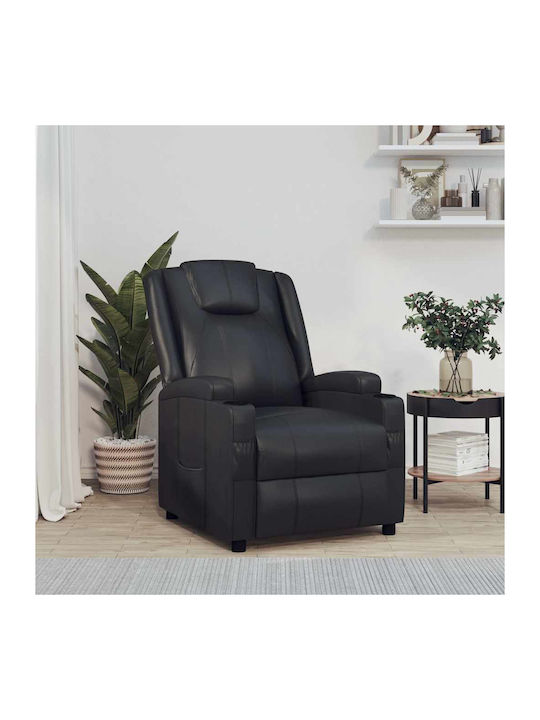 Fotoliu Relax cu Puf din Piele Ecologică Cremă albă 75x88x100cm