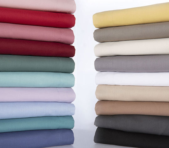 Nef-Nef Homeware Sheet Semi Double with Elastic 120x200+30cm. Basic 1173 Red