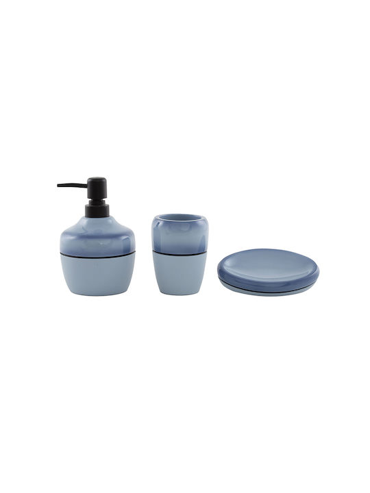 Nef-Nef Homeware Glass Επιτραπέζια Σαπουνοθήκη Γυάλινη Μπλε