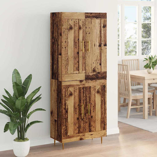 Highboard Επιδαπέδια Βιτρίνα από Μοριοσανίδα με Τζάμι 69.5x34x180cm Highboard Επιδαπέδια Βιτρίνα από Μοριοσανίδα με Τζάμι 69.5x34x180cm