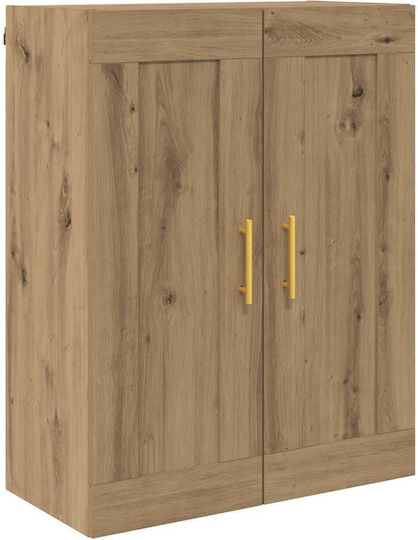 Highboard Wohnzimmer-Standvitrine aus Spanplatte Artisan Oak 69,5 x 34 x 180 cm
