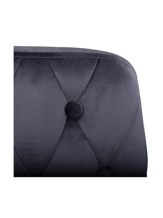 Hocker Bar mit Rückenlehne Gepolstert mit Samt Paige Gray 2Stück 51x57x110cm