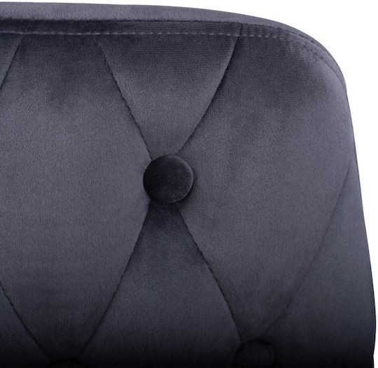 Stool Bar with Backrest Upholstered with Velvet Paige Gray 2pcs 51x57x110cm