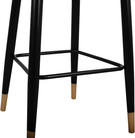 Stool Bar with Backrest Upholstered with Velvet Paige Gray 2pcs 51x57x110cm