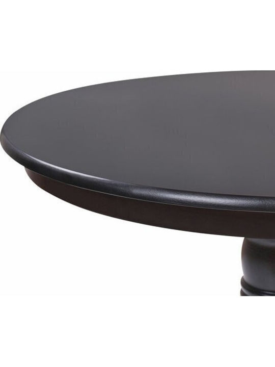 Berwyn 2369 Round Table Dining Room Wooden Black Velvet-Black Metal 75x75cm