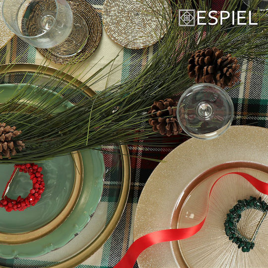 Espiel Στρογγυλό Σουβέρ Πλαστικό Ασημί 10cm 6τμχ