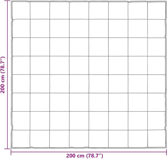 vidaXL Κουβέρτα Διπλή 200x200εκ. Χρυσό