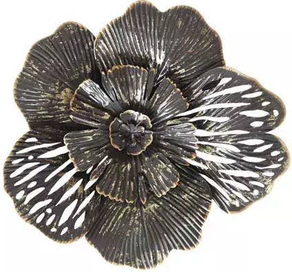 Metallisches Dekoratives Wandblumenbett Grau 44,5x41x7cm 6/kib