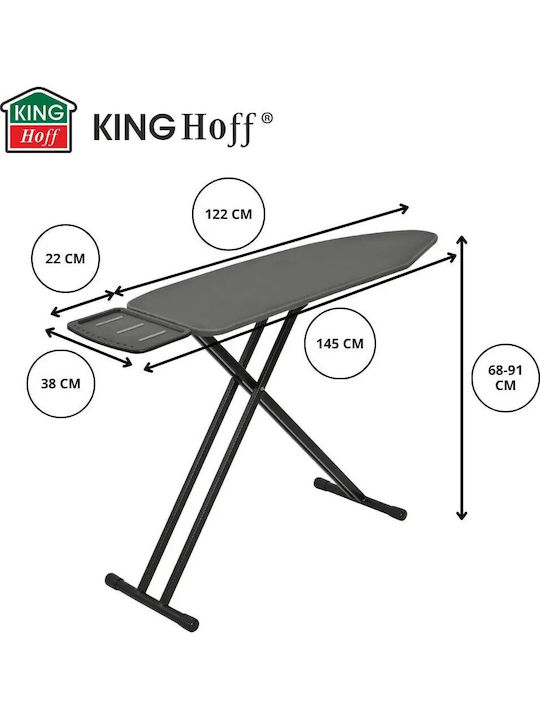 KING Hoff Ironing Board For Steam Iron Foldable 122x38cm