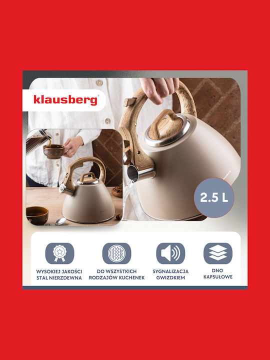 Klausberg Βραστήρας Ανοξείδωτος Μπεζ 2500ml