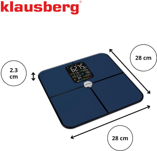 Klausberg Smart Cantar cu Bluetooth in culoare Albastru marin KB-7940