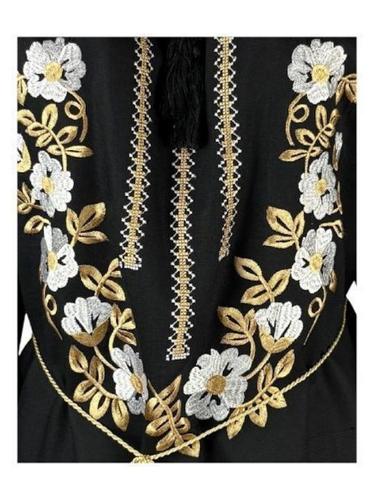 Bluza Damă Bumbac Mânecă Lungă Neagră/Albă