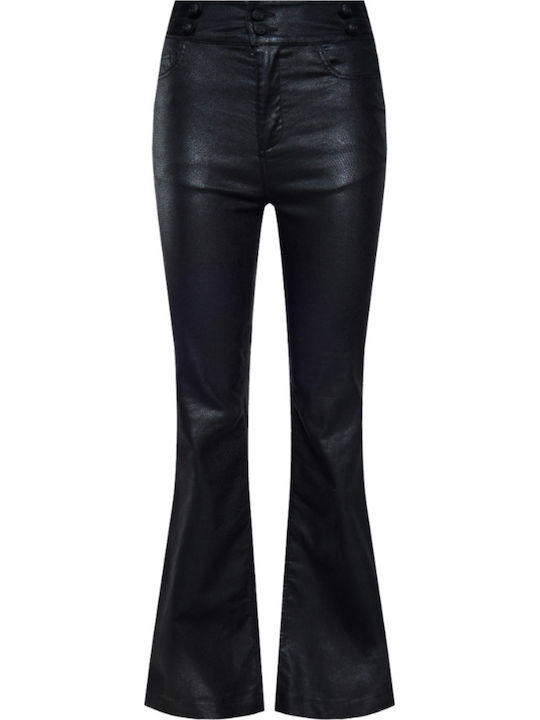 Women's Fabric Trousers Flared Black