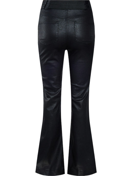 Women's Fabric Trousers Flared Black