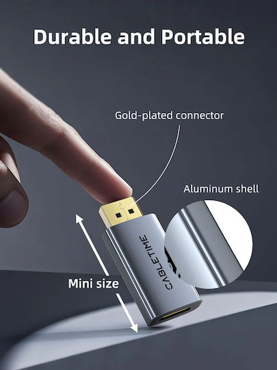 Cabletime Converter DisplayPort male to HDMI female Gray 1pcs CT-DMHF4K-AG3