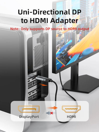 Cabletime Converter DisplayPort male to HDMI female Gray 1pcs CT-DMHF4K-AG3