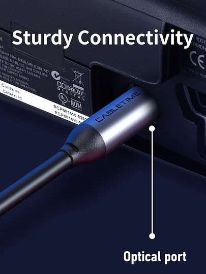 Cabletime Καλώδιο Ήχου 3.5mm male - 3.5mm male Μαύρο CT-AV380-P04GN-S3