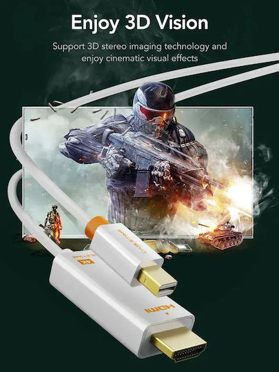 Cabletime Cable DisplayPort male - 1m Λευκό (CT-AV588-03G4K)