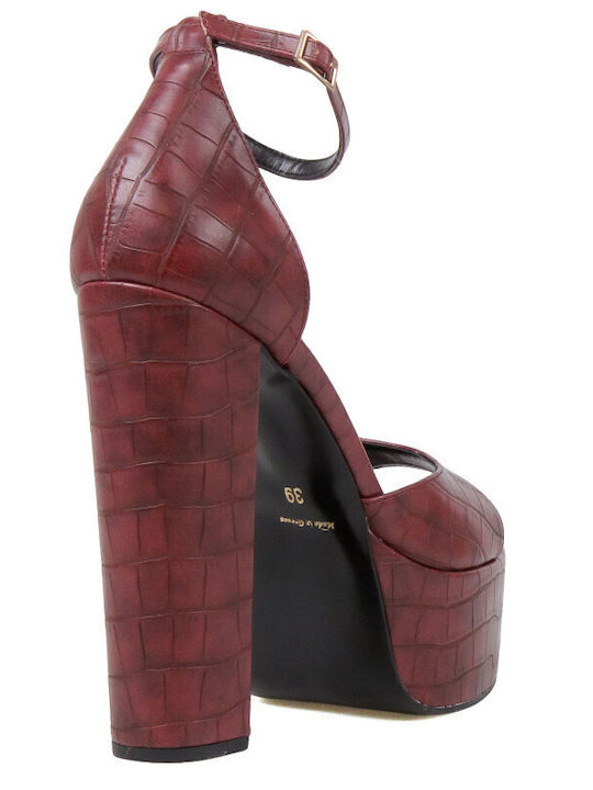 Sandalen Burgundisch