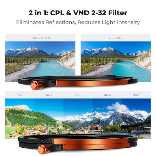 K&F Concept CPL / Adapter / Diffusion / NDFilter Kit 77mm for Camera Lenses
