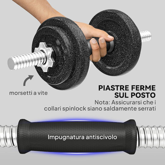 Sportnow Αλτήρες Σετ με Μπάρα Συνολικού Βάρους 20kg