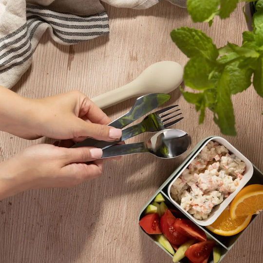 Set 3 Cutlery Kinghoff Kh 1954 Silicone Storage Case Stainless Steel Silver
