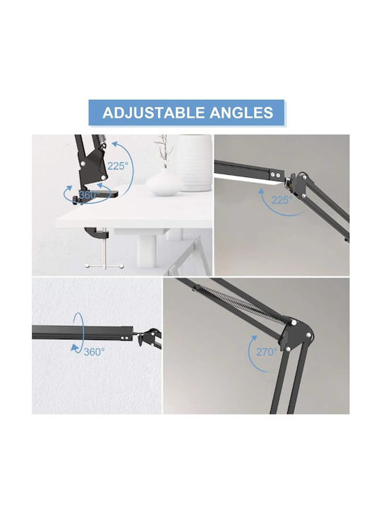 LED Office Lamp with Foldable Arm and Clip in White Color