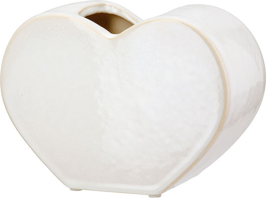 ArteLibre Keramik Vase Weiß F14xY20cm
